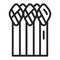 Asparagus black line icon. Healthy, organic food. Proper nutrition. Natural vegetable. Isolated vector element. Outline