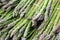 Asparagus bunches in market