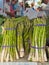 Asparagus bunches for sale at tropical farmers market