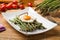 Asparagus cooked with eggs