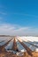 Asparagus field with foil cover in Lower Saxony, North Germany