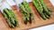 Asparagus, Fresh raw organic green Asparagus sprouts closeup, Healthy vegetarian food. Raw vegetables, market. Vegan