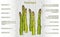 Asparagus health benefits infographics on wooden background