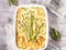 Asparagus lasagna casserole with courgettes and ricotta