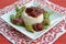 Asparagus mousse with strawberry chutney