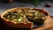 Asparagus And Mushroom Quiche With A Golden Crust. Generative AI