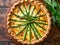 Asparagus and pea quiche