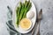 Asparagus, poached egg and hollandaise sause