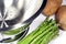 Asparagus, Potatoes and Colander