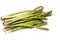 Asparagus spears over white