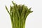 Asparagus Stalks Upright Against White Background