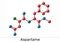 Aspartame, APM, molecule. Sugar substitute and E951. Molecule model