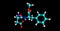Aspartame molecular structure isolated on black