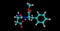 Aspartame molecular structure isolated on black