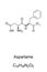 Aspartame sugar substitute molecule, skeletal formula