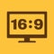 The aspect ratio 16 9 widescreen icon. Tv and video symbol