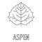 Aspen leaf icon, outline style.