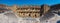 Aspendos Ancient City. Panoramic view of the ancient theater. Antalya, Turkey. Popular tourist area.