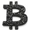 Asphalt Bitcoin Sign isolated on White Background.