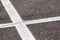 Asphalt with cross stripe white line in prespective