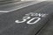 Asphalt Driveway with 30km/h Speed Limit `Zone 30` in Switzerland