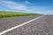 Asphalt highway empty road and clear blue sky with panoramic landscape