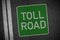 Asphalt illustration with traffic sign toll rad