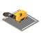 Asphalt milling icon, isometric style