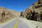 Asphalt road at altiplano canyon