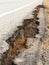 Asphalt road collapsed