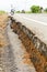 Asphalt road collapsed