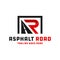 Asphalt road construction logo with letters AR