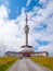 Asphalt road leading to TV transmitter and lookout tower on the summit of Praded Mountain, Hruby Jesenik, Czech Republic