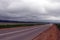 Asphalt road in the mongolian steppe Mongolia