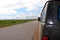 Asphalt road in the mongolian steppe Mongolia