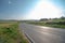 Asphalt road in the Swietokrzyskie Mountains (Holy Cross Mountains). Summer Afternoon.