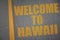 asphalt road with text welcome to hawaii near yellow line