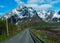 Asphalt road to Norwegian mountains