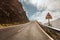 Asphalt road in volcanic desert Tenerife, Canary