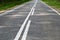 Asphalt road with a white marking