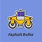 Asphalt roller color flat icon.