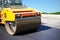 Asphalt roller puts a new road