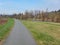 Asphalt route in a spring countryside