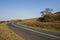 Asphalt Rural Road Running Through Green Vegetation in South Africa