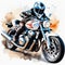 Asphalt Symphony: A Biker\\\'s Blur in Watercolor