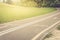 Asphalted bicycle track in the park/asphalted bicycle track in the park in sunny day