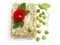 Aspic from bird decorated with tomato flower...