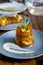 Aspic from sterlet, pikeperch and shrimp. Master class in the kitchen. The process of cooking. Step by step. Tutorial. Close-up
