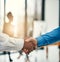 Aspiring to greatness together. Closeup shot of businesspeople shaking hands in a office.