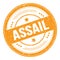 ASSAIL text on orange round grungy stamp